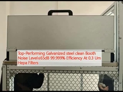 ความสามารถสูงสุด สแตนเลสเหล็กกระปุกสะอาด Booth Noise Level≤65dB 99.999% ประสิทธิภาพที่ 0.3 Um Hepa Filters