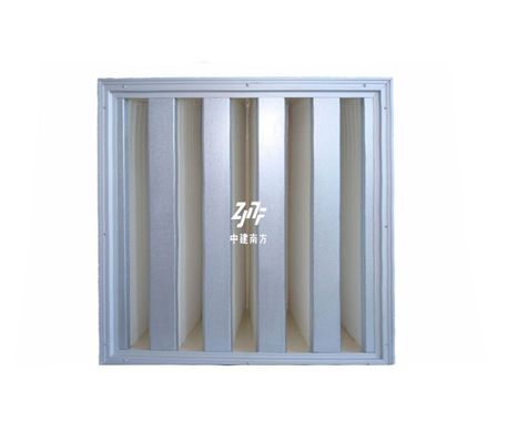 กรอบเหล็กเหล็กเหล็กเหล็ก V Bank HEPA Filter, 0.3um HEPA สารกรองอากาศ pleated H13
