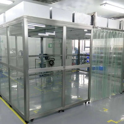 H14 HEPA Soft Wall Cleanroom Booth Portable Easy Assembled With Laminar Flow FFU หลังคา PVC ผ้าม่าน